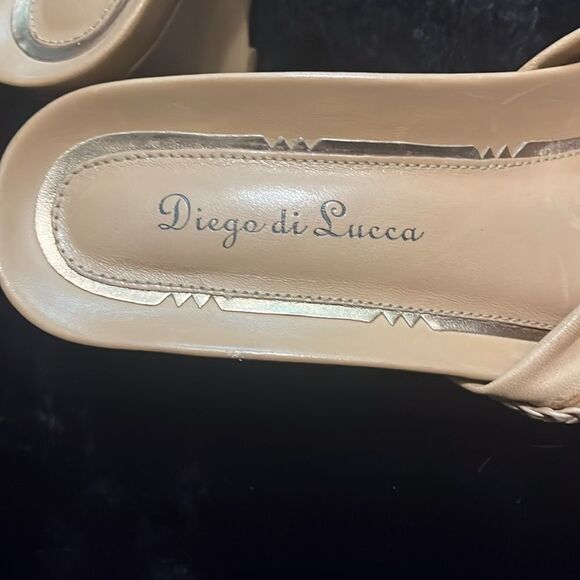 Diego di Lucca Beige Wedge Sandals - Picture 2 of 9